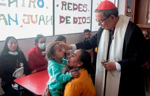 El Arzobispo de Bogotá, Cardenal Luis José Rueda, durante la bendición e inauguración del Centro Integral de Pastoral Social San Juan de Dios. Crédito: Eduardo Berdejo (ACI)