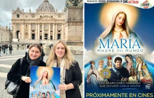 Antonia Acutis y Gaby Jácoba en la Plaza de San Pedro en el Vaticano. Crédito: Cortesía Gaby Jácoba