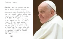 Carta enviada por María, una española de 9 años, al Papa Francisco.