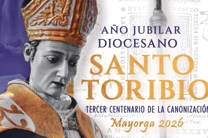 Extracto del cartel del Año Jubilar de Santo Toribio de Mogrovejo en Valladolid (España).