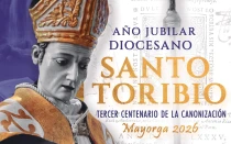 Extracto del cartel del Año Jubilar de Santo Toribio de Mogrovejo en Valladolid (España).