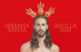 Detalle del cartel anunciador de la Semana Santa 2024 en Sevilla. Crédito: Salustiano García / Consejo de Hermandades y Cofradías de Sevilla.