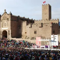 Castillo de Javier durante una de las Javieradas. Foto: Twitter Arzobispado de Pamplona-Tudela 