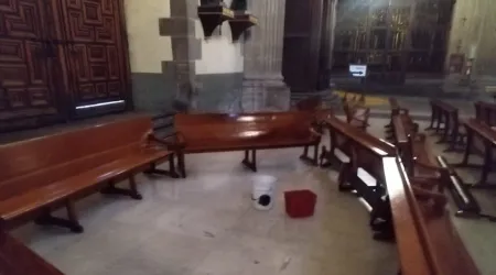 Daños de lluvias en Catedral de Ciudad de México