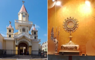 Catedral de Huacho y Santísimo Sacramento del templo. Crédito: Parroquia Catedral San Bartolomé - Huacho