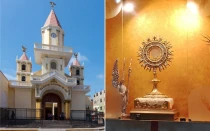 Catedral de Huacho y Santísimo Sacramento del templo.