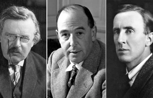 G.K. Chesterton, J.R.R. Tolkien y C.S. Lewis. Cru00e9dito: Wikimedia / Dominio pu00fablico. 