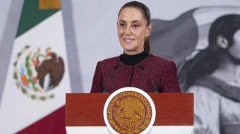 La presidenta de México, Claudia Sheinbaum, en conferencia de prensa el martes 2 de diciembre de 2025.