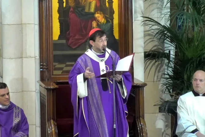 El Cardenal José Cobo, durante la Misa funeral en el 20º aniversario de los atentados del 11M.