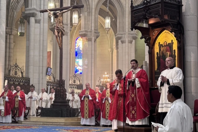 El Cardenal José Cobo, en la Catedral de Nuestra Señora de la Almudena.