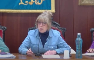 La concejal del PSOE de El Escorial (Espau00f1a), Paloma Menu00e9ndez. Cru00e9dito: Captura YouTube Ayto. de El Escorial 