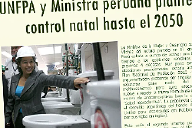 ONU y ministra: Anticoncepción y aborto para frenar población en Perú