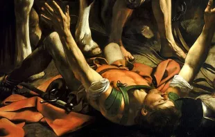 Detalle de la Conversión de San Pablo en el camino a Damasco, de Caravaggio. Los hombres que estaban con él escucharon la voz pero no entendieron lo que se decía. Crédito: Dominio público.