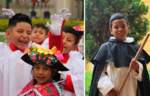 Miembros del Coro de Niños Acólitos y Rafael Esteban Holguín. Crédito: Corodeacolitos.com