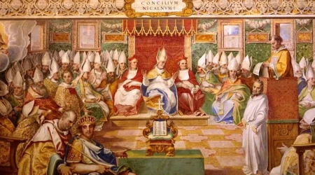 El Concilio de Nicea del año 325, representado en un fresco de Vaticano.