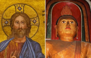 Imu00e1genes de Cristo y Buda. Cru00e9dito: Cathopic y Pixabay 