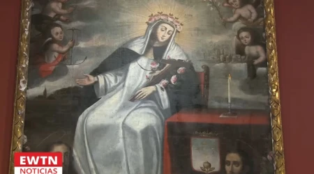 Un cuadro de Santa Rosa de Lima en el convento de Santo Domingo en Lima, Perú. 30082025