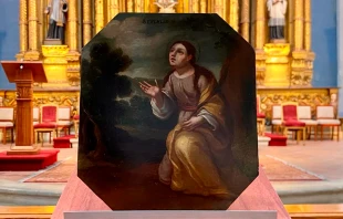 Cuadro de Santa Eulalia que regresó a la iglesia San Ignacio luego de casi 40 años. Crédito: Iglesia San Ignacio de Bogotá (Colombia).