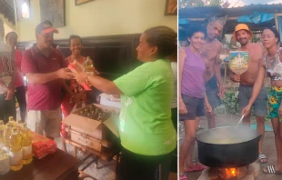 Cubanos afectados por el huracán Melissa reciben ayuda de Cáritas. Crédito: Arzobispado de Santiago de Cuba.