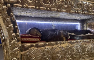 El cuerpo incorrupto del Beato Sebastián de Aparicio, fallecido en el año 1600, se conserva en el Convento de las Llagas de San Francisco en Puebla (México). Crédito: David Ramos/ACI Prensa.