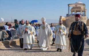 La celebración del Bautismo de Jesús en el río Jordán en 2024. Crédito: Custodia franciscana de Tierra Santa
