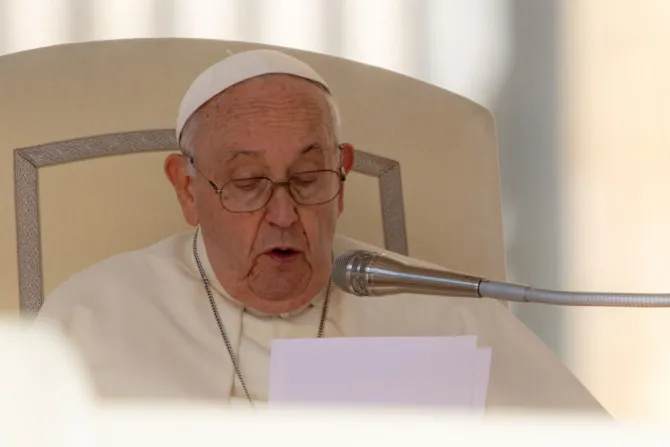 El Papa Francisco, durante la celebración del Audiencia General el 11 de octubre de 2023.