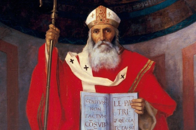 El obispo Osio de Córdoba, retratado por Ángel Barcia (1878).
