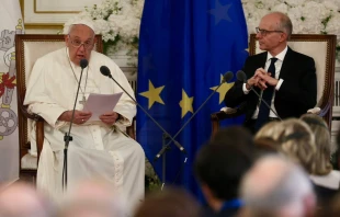 El Papa Francisco dirige su primer discurso a autoridades de Luxemburgo Crédito: Daniel Ibáñez/ EWTN News