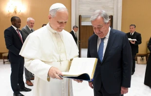 León XIV y António Guterres este 11 de junio en el Vaticano Crédito: Vatican Media