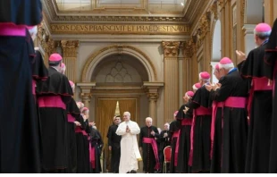 El Papa León XIV recibe en audiencia a los obispos italianos Crédito: Vatican Media