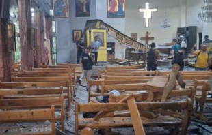 Iglesia de San Elías, en Damasco, tras el atentado terrorista Crédito: SANA/ Agencia nacional del Estado Sirio