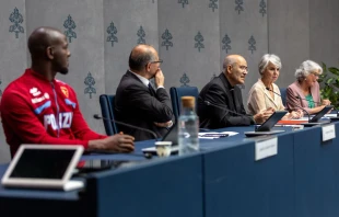 Imagen de la rueda de prensa de este miércoles 11 de junio en Roma Crédito: Daniel Ibáñez/EWTN News