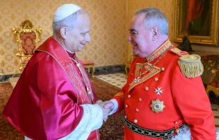 John Timothy Dunlap, Gran Maestre y jefe de la Soberana Orden de Malta se reúne con León XIV Crédito: Vatican Media