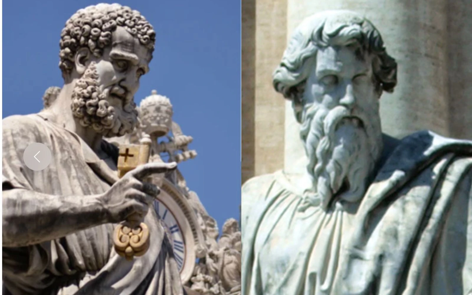 Estatuas de San Pedro y San Pablo en la plaza de San Pedro del Vaticano?w=200&h=150