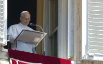 El Papa León XIV durante el ángelus de este domingo
