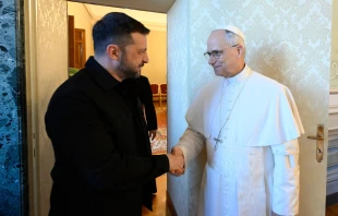 El Papa León XIV y Zelenski en Castel Gandolfo este 9 de julio Crédito: Vatican Media