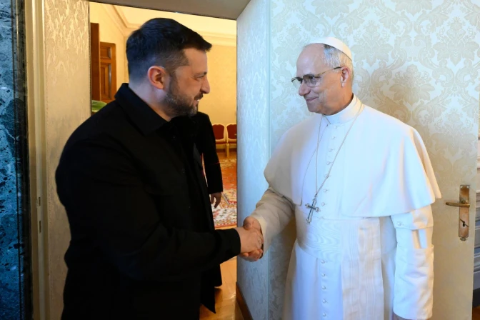 El Papa León XIV y Zelenski en Castel Gandolfo este 9 de julio