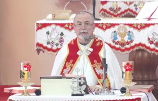El jesuita Mons. Kyr Cyril Vasil', nombrado delegado pontificio en asuntos litúrgicos para la archieparquía de Ernakulam-Angamaly, en la India, celebra Misa. Crédito: Facebook. Official Facebook Page of the Syro-Malabar Catholic Church