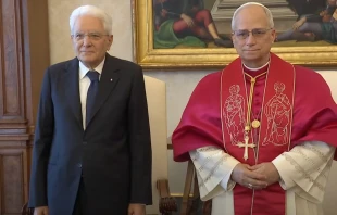 El Papa León XIV recibió en el Vaticano al presidente de Italia, Sergio Mattarella, el pasado 6 de junio Crédito: Vatican Media