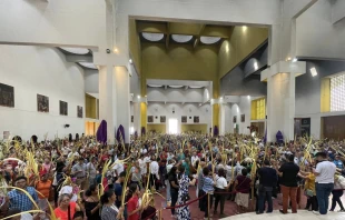 El Domingo de Ramos en una iglesia en Nicaragua. Crédito: Arquidiócesis de Managua