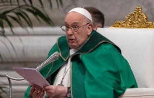 El Papa Francisco en la Misa del Domingo de la Palabra de Dios en la Basílica de San Pedro. Crédito. Daniel Ibáñez / ACI Prensa