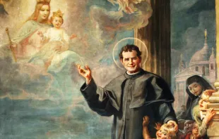 Don Bosco colocando a todos bajo la protección de María Auxiliadora Crédito: ANS Salesianos