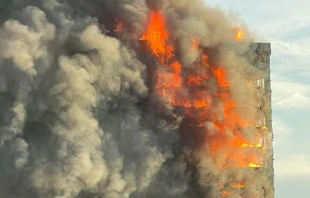 Incendio de un edificio en el centro de Valencia (España) en febrero de 2024. Crédito: Emergencias Comunidad Valenciana.