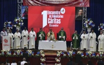 Misa inaugural del primer encuentro de voluntarios de Cáritas Ecuador.