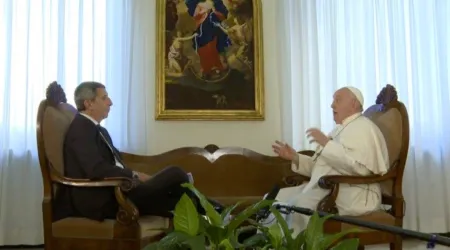 El Papa Francisco en entrevista con Gianmarco Chiocci, director del noticiario italiano TG1.