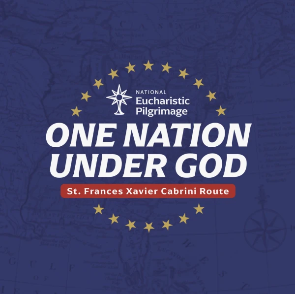 El lema de la peregrinación de 2026. Crédito: Cortesía del Congreso Eucarístico Nacional.