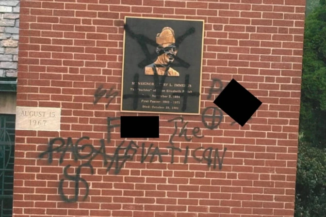 Vandalismo en la iglesia St. Elizabeth of Hungary en Pleasant Hills