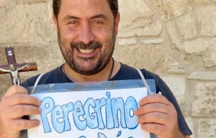 Fernando Gutiérrez, misionero laico español, a su llegada a  Belén tras 10 meses caminando. Crédito: Cedida a ACI Prensa por FG.