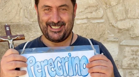 Fernando Gutiérrez, misionero laico español, a su llegada a  Belén tras 10 meses caminando.