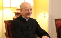 Mons. Fernando Ocáriz durante el congreso general extraordinario del Opus Dei en abril de 2023.
